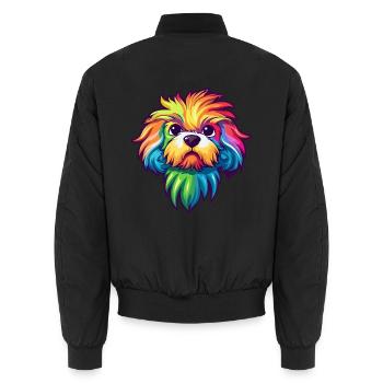 Brikett Greif Vendeen Hunderasse Karikatur Kawaii I - Unisex Bomberjacke - Schwarz - Hinten - AI Model Male 185 light (185cm)