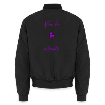 RETRAITE. BONNE RETRAITE. JOYEUSE RETRAITE - Bomber unisexe - noir - Dos - AI Model Male 185 light (185cm)
