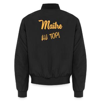 VIELEN DANK. MEISTER. - Unisex Bomberjacke - Schwarz - Hinten - AI Model Male 185 light (185cm)