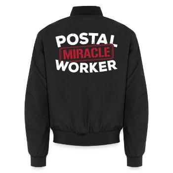Postwunder Arbeiter Briefträger Briefträger Job - Unisex Bomberjacke - Schwarz - Hinten - AI Model Male 185 light (185cm)