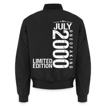 Juli 2000 Juli Jubiläum Juli 2000 - Unisex Bomberjacke - Schwarz - Hinten - AI Model Male 185 light (185cm)