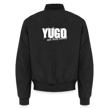 Yugo und stolz daraufstolzer - Unisex Bomberjacke - Schwarz - Hinten - AI Model Male 185 light (185cm)