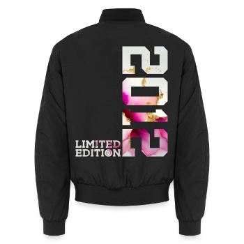 LIMITED EDITION 2012 14TH BIRTHDAY - Unisex Bomber Jacket - black - Back - AI Model Male 185 light (185cm)