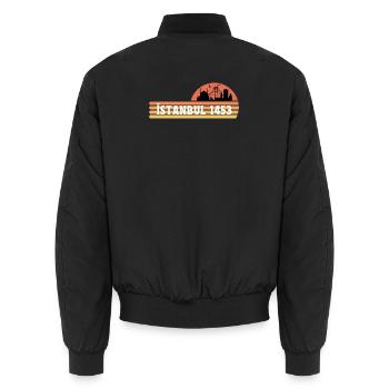 Skyline von Istanbul in einem Retro Design - Unisex Bomberjacke - Schwarz - Hinten - AI Model Male 185 light (185cm)