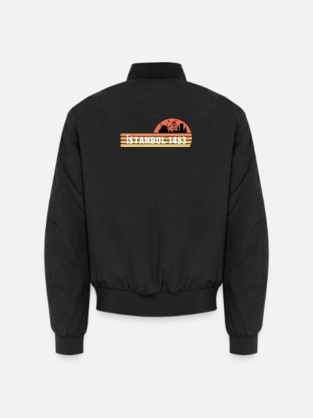 Skyline d’Istanbul dans un design rétro - Bomber unisexe - noir
