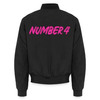 Number 4 - vier - vierter - vierte - 4 - Nummer 4 - Unisex Bomberjacke - Schwarz - Hinten - AI Model Male 185 light (185cm)