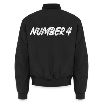 Number 4 - vier - vierter - vierte - 4 - Nummer 4 - Unisex Bomberjacke - Schwarz - Hinten - AI Model Male 185 light (185cm)
