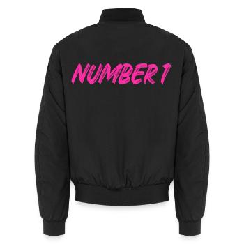 Numéro 1 - un - premier - premier - 1 - numéro 1 - Bomber unisexe - noir - Dos - AI Model Male 185 light (185cm)