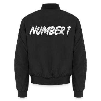 Numéro 1 - un - premier - premier - 1 - numéro 1 - Bomber unisexe - noir - Dos - AI Model Male 185 light (185cm)
