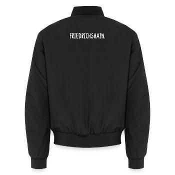 Friedrichshain Berlin Bezirk Fancy - Unisex Bomberjacke - Schwarz - Hinten - AI Model Male 185 light (185cm)