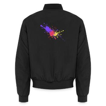 Bunte Farbflecken Geschenk stylish - Unisex Bomberjacke - Schwarz - Hinten - AI Model Male 185 light (185cm)