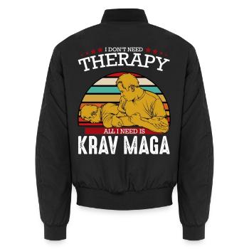 Krav Maga - Bomber unisexe - noir - Dos - AI Model Male 185 light (185cm)