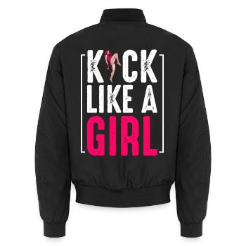 Kickboxing - Unisex Bomberjacke - Schwarz - Hinten - AI Model Male 185 light (185cm)