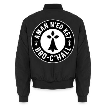 Amañ N’Eo Ket Bro C’Hall - This Is Not France - Unisex Bomber Jacket - black - Back - AI Model Male 185 light (185cm)
