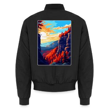 Nationalpark Böhmische Schweiz Tschechische Republik - Unisex Bomberjacke - Schwarz - Hinten - AI Model Male 185 light (185cm)