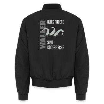 Wels fischen Kampf mit dem starken Wels - Unisex Bomberjacke - Schwarz - Hinten - AI Model Male 185 light (185cm)