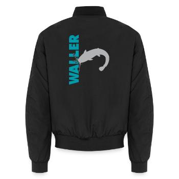 Wels fischen Kampf mit dem starken Wels - Unisex Bomberjacke - Schwarz - Hinten - AI Model Male 185 light (185cm)