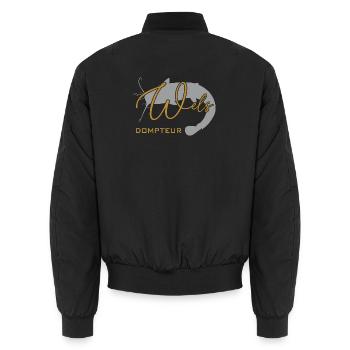 Welsdompteur Welsflüsterer Welsangler - Unisex Bomberjacke - Schwarz - Hinten - AI Model Male 185 light (185cm)