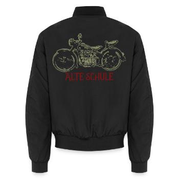 Alte Schule - Unisex Bomberjacke - Schwarz - Hinten - AI Model Male 185 light (185cm)