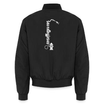 Gerettet von Jesus Feuerwehrmann Feuerwehrmann Feu - Unisex Bomberjacke - Schwarz - Hinten - AI Model Male 185 light (185cm)