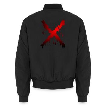 X Desing rot schwarz - Unisex Bomberjacke - Schwarz - Hinten - AI Model Male 185 light (185cm)