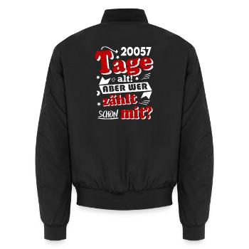 Geburtstag 55 Jahre Tage alt Happy Birthday - Unisex Bomberjacke - Schwarz - Hinten - AI Model Male 185 light (185cm)