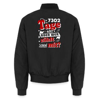 Geburtstag 20 Jahre Tage alt Happy Birthday - Unisex Bomberjacke - Schwarz - Hinten - AI Model Male 185 light (185cm)