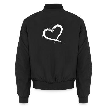 herz - Unisex Bomberjacke - Schwarz - Hinten - AI Model Male 185 light (185cm)