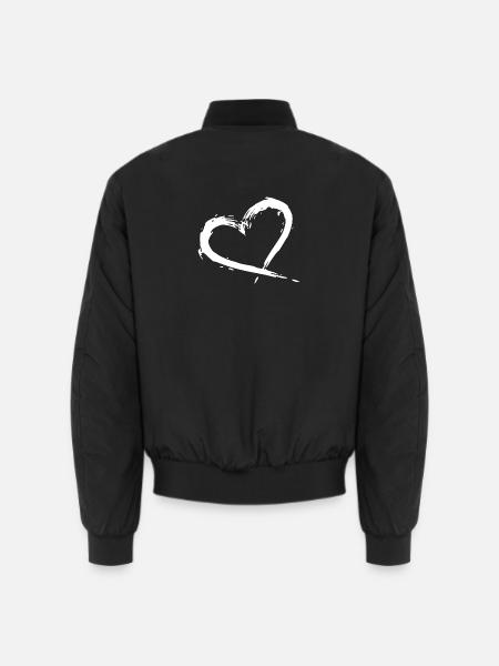 herz - Unisex Bomberjacke - Schwarz