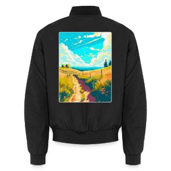 Ridgeway National Trail Reise Poster Souvenir WPA - Unisex Bomberjacke - Schwarz - Hinten - AI Model Male 185 light (185cm)