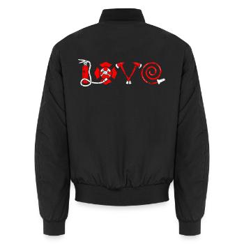 Feuerwehr - Unisex Bomberjacke - Schwarz - Hinten - AI Model Male 185 light (185cm)