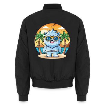 Yeti Lustige Cartoon Sommer Strand Sonnenbrille - Unisex Bomberjacke - Schwarz - Hinten - AI Model Male 185 light (185cm)