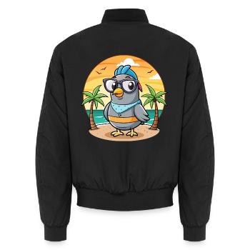 Taube Lustige Cartoon Sommer Strand Sonnenbrille - Unisex Bomberjacke - Schwarz - Hinten - AI Model Male 185 light (185cm)