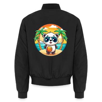 Panda Lustige Cartoon Sommer Strand Sonnenbrille - Unisex Bomberjacke - Schwarz - Hinten - AI Model Male 185 light (185cm)