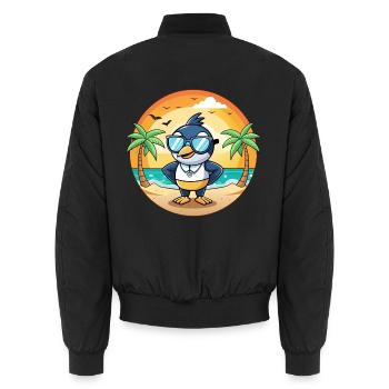 Elster Lustige Cartoon Sommer Strand Sonnenbrille - Unisex Bomberjacke - Schwarz - Hinten - AI Model Male 185 light (185cm)