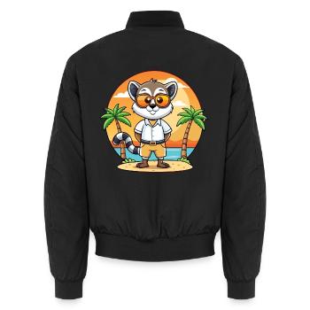 Lemur Lustige Cartoon Sommer Strand Sonnenbrille - Unisex Bomberjacke - Schwarz - Hinten - AI Model Male 185 light (185cm)