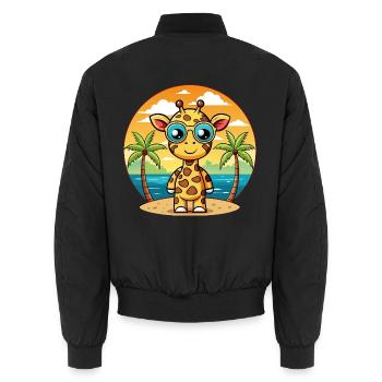 Giraffe Lustige Cartoon Sommer Strand Sonnenbrille - Unisex Bomberjacke - Schwarz - Hinten - AI Model Male 185 light (185cm)