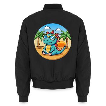 Dragon Funny Cartoon Lunettes de soleil de plage d’été - Bomber unisexe - noir - Dos - AI Model Male 185 light (185cm)