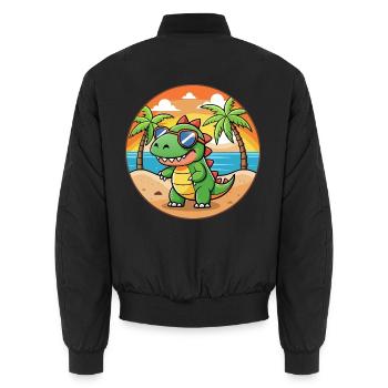 Dinosaurier Lustige Cartoon Sommer Strand Sonnenbrille - Unisex Bomberjacke - Schwarz - Hinten - AI Model Male 185 light (185cm)