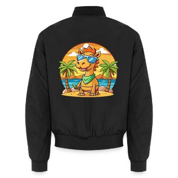 Camel Lustige Cartoon Sommer Strand Sonnenbrille - Unisex Bomberjacke - Schwarz - Hinten - AI Model Male 185 light (185cm)