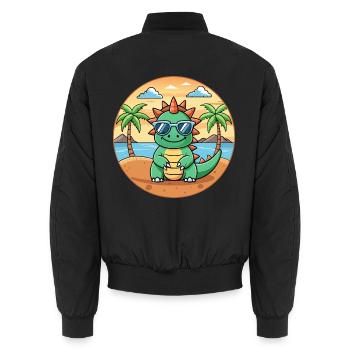 Dragon Funny Cartoon Lunettes de soleil de plage d’été - Bomber unisexe - noir - Dos - AI Model Male 185 light (185cm)