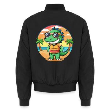 Krokodil Lustige Cartoon Sommer Strand Sonnenbrille - Unisex Bomberjacke - Schwarz - Hinten - AI Model Male 185 light (185cm)