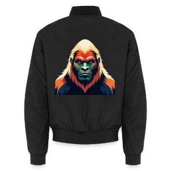 Yeti Zeichentrickfigur Buntes Haustier Tier - Unisex Bomberjacke - Schwarz - Hinten - AI Model Male 185 light (185cm)