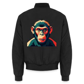 Affe Cartoon Figur Buntes Haustier Tier - Unisex Bomberjacke - Schwarz - Hinten - AI Model Male 185 light (185cm)