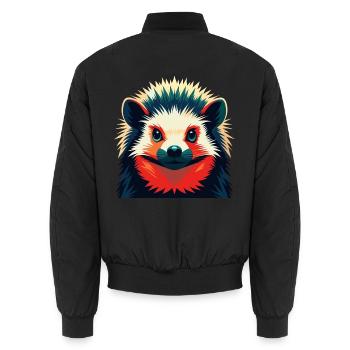 Igel Cartoon Figur Buntes Haustier Tier - Unisex Bomberjacke - Schwarz - Hinten - AI Model Male 185 light (185cm)
