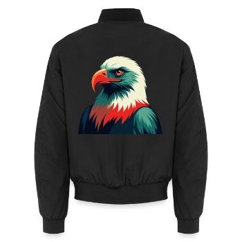 Adler Cartoon Figur Buntes Haustier Tier - Unisex Bomberjacke - Schwarz - Hinten - AI Model Male 185 light (185cm)