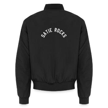 Erik Satie T-shirt funny saying - Unisex Bomber Jacket - black - Back - AI Model Male 185 light (185cm)