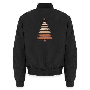 Christmas Tree - Unisex Bomber Jacket - black - Back - AI Model Male 185 light (185cm)