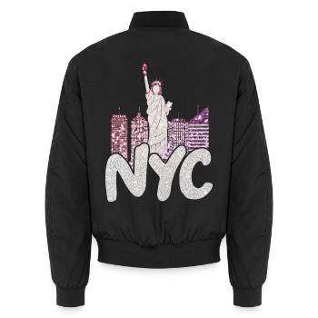 NYC New York City USA Amerika Reisen New Yorker - Unisex Bomberjacke - Schwarz - Hinten - AI Model Male 185 light (185cm)