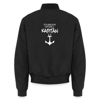 Führerschein Boot Kapitän Motorboot Geschenk - Unisex Bomberjacke - Schwarz - Hinten - AI Model Male 185 light (185cm)